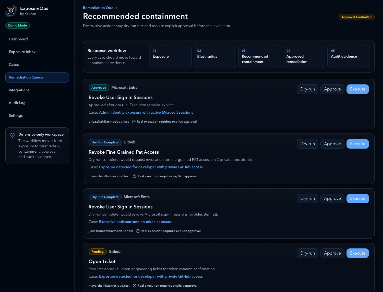 ExposureOps remediation queue screenshot